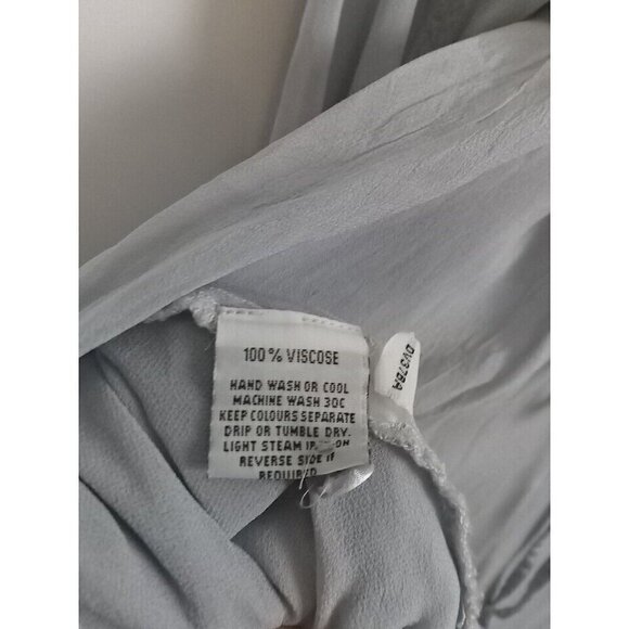 Ghost London Dress Women's Size XS Blue Gray Boho Peasant Bell Sleeves FLAW - Picture 10 of 16